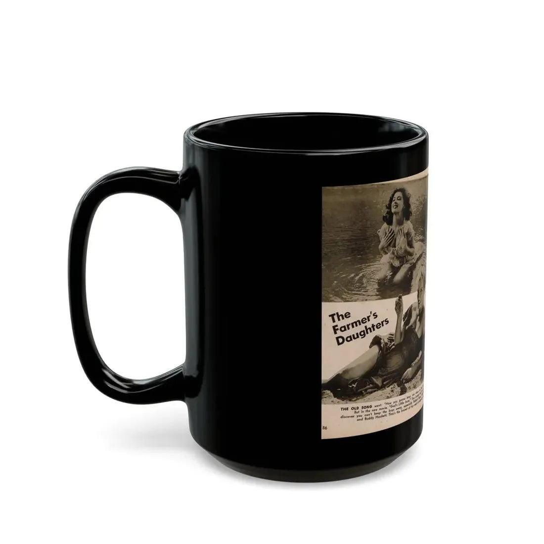 Tina Louise #134 - 2 Pages, 2 B&W Photos from PIC Digest Mag. September '58 (Vintage Female Icon) Black Coffee Mug - Go Mug Yourself