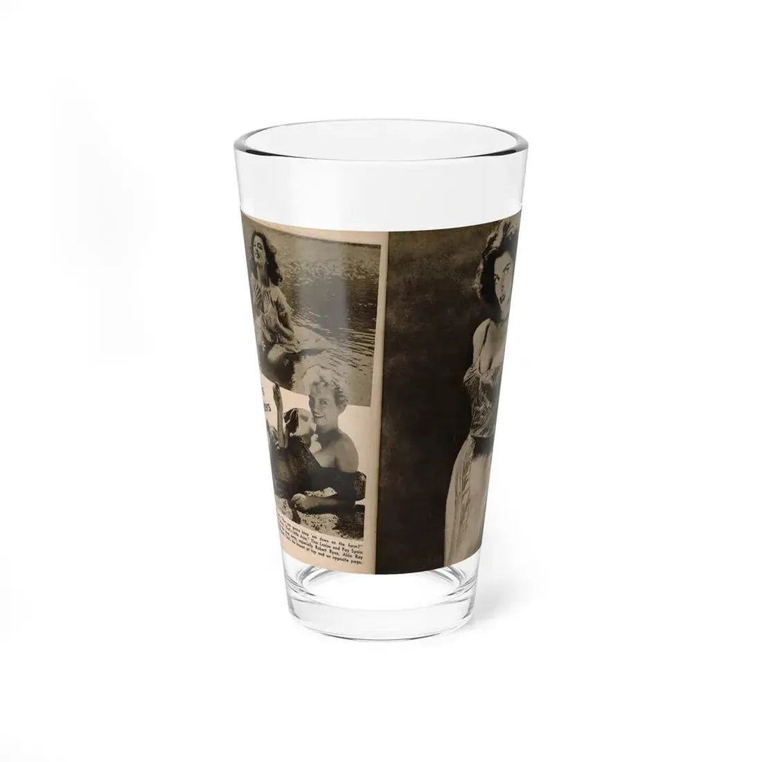 Tina Louise #134 - 2 Pages, 2 B&W Photos from PIC Digest Mag. September '58 (Vintage Female Icon) Pint Glass 16oz 16oz - Go Mug Yourself