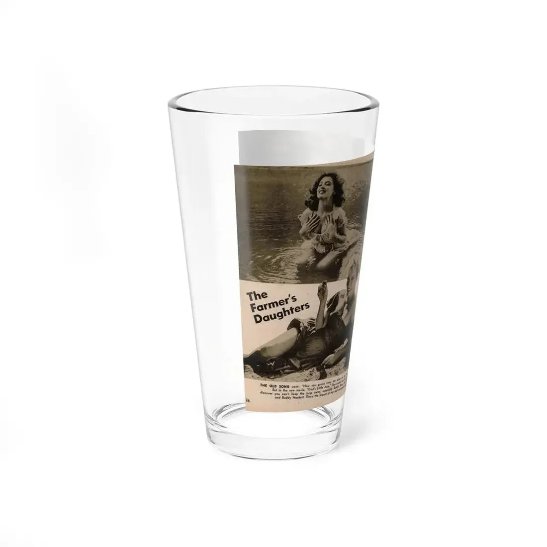 Tina Louise #134 - 2 Pages, 2 B&W Photos from PIC Digest Mag. September '58 (Vintage Female Icon) Pint Glass 16oz - Go Mug Yourself
