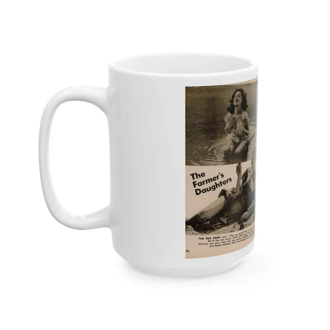 Tina Louise #134 - 2 Pages, 2 B&W Photos from PIC Digest Mag. September '58 (Vintage Female Icon) White Coffee Mug - Go Mug Yourself