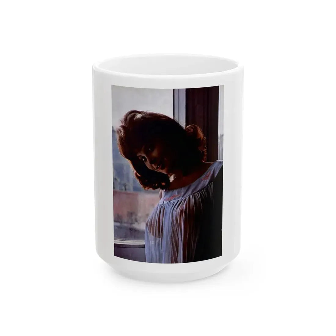 Tina Louise #96 - See through night gown (Vintage Female Icon) White Coffee Mug 15oz - Go Mug Yourself