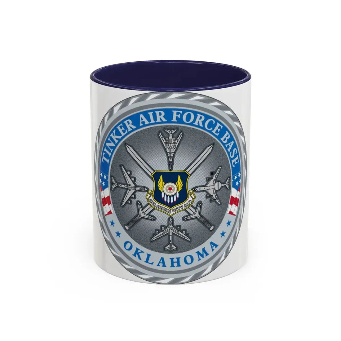 Tinker AF Base (U.S. Air Force) Accent Coffee Mug 11oz Navy - Go Mug Yourself