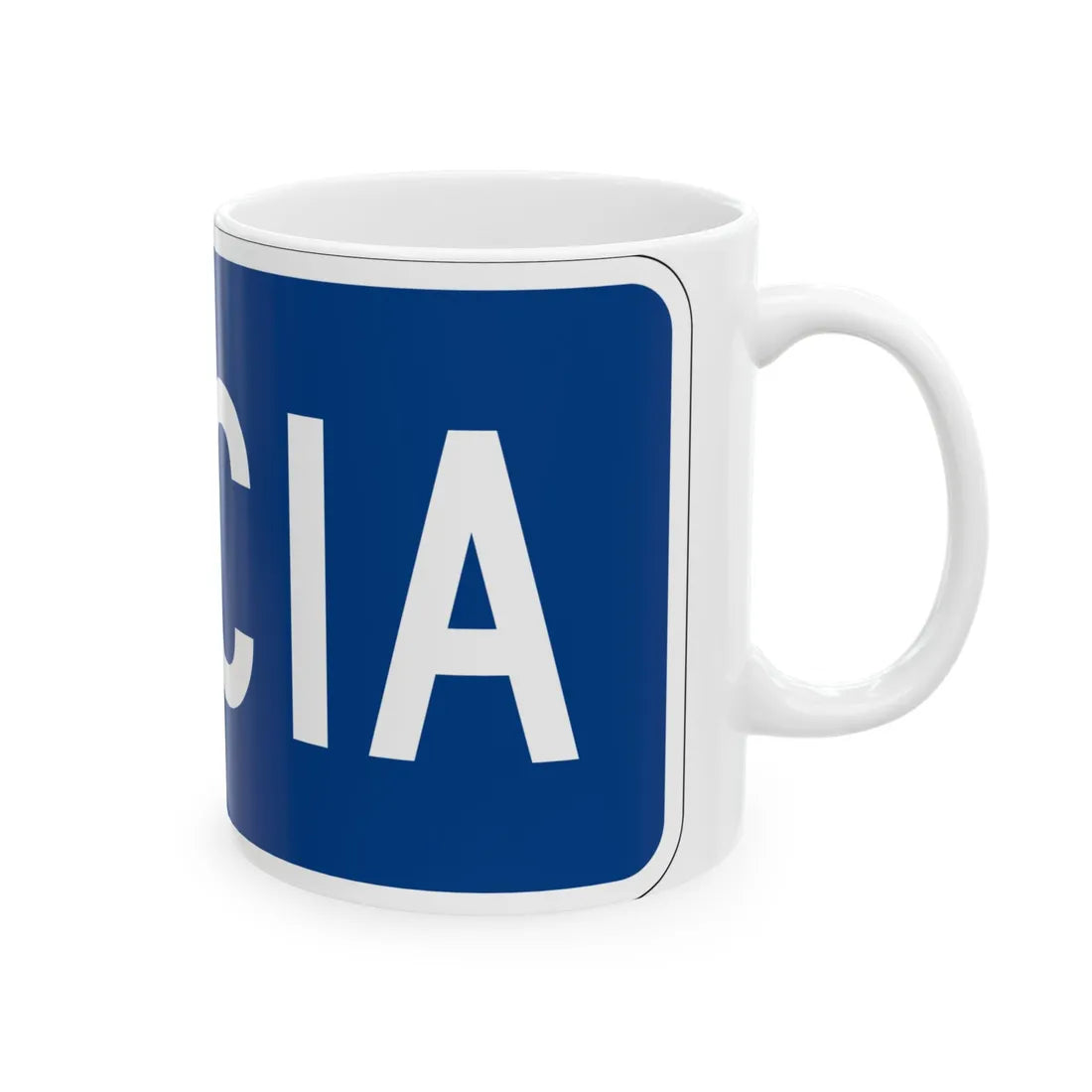 To plate blue es (Puerto Rico) (Road Sign) White Coffee Mug - Go Mug Yourself