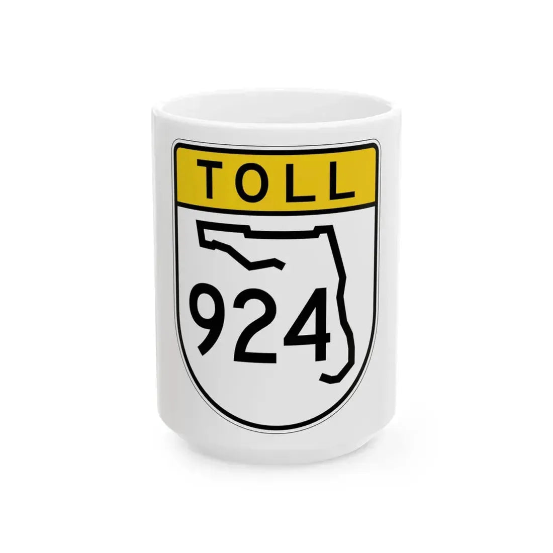 Toll Florida 924 (Florida) (Road Sign) White Coffee Mug 15oz - Go Mug Yourself