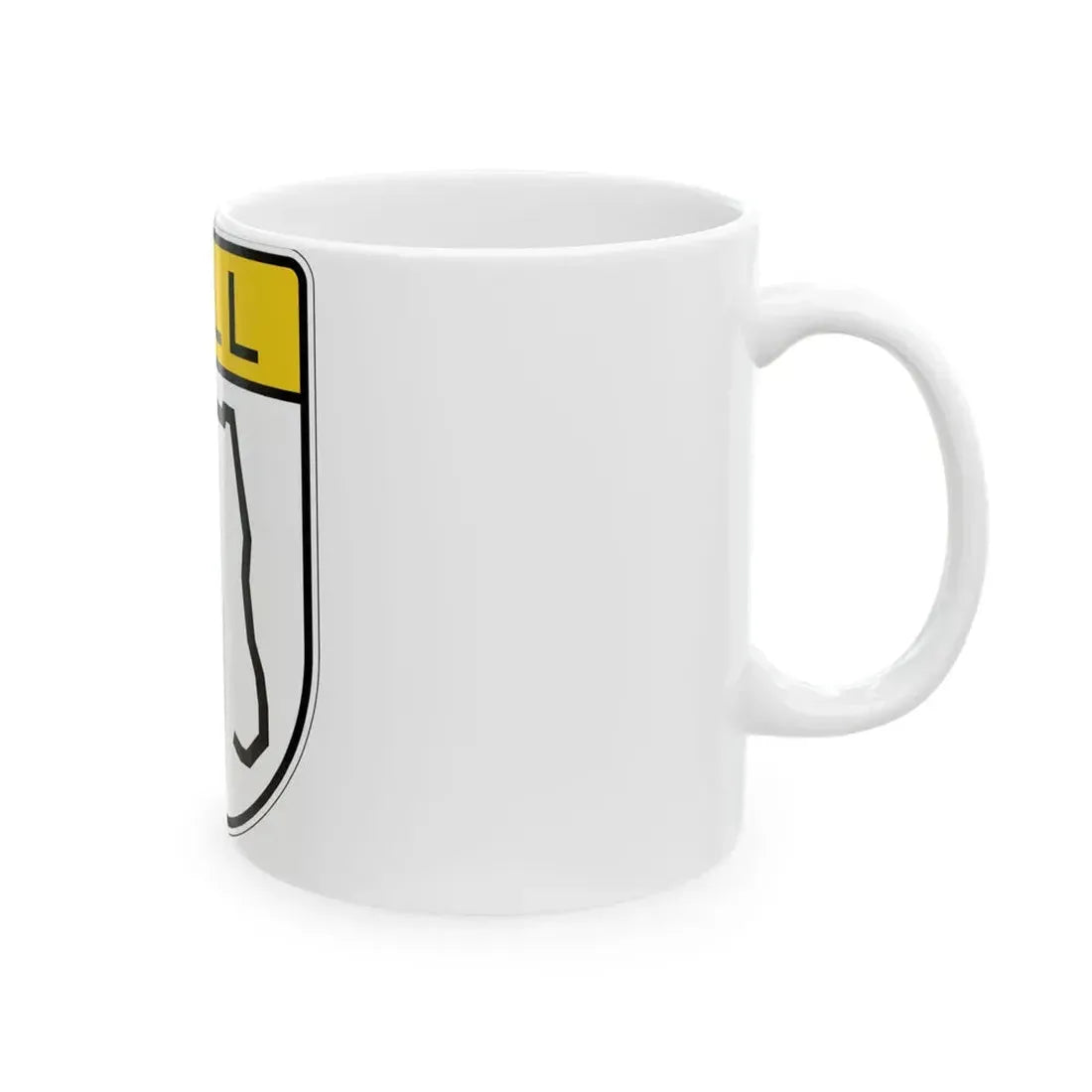 Toll Florida blank (Florida) (Road Sign) White Coffee Mug - Go Mug Yourself