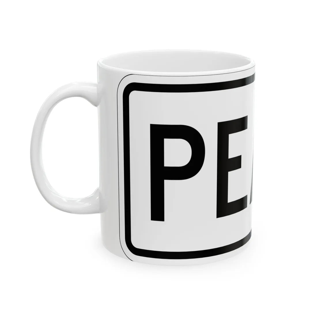 Toll plate es (Puerto Rico) (Road Sign) White Coffee Mug - Go Mug Yourself