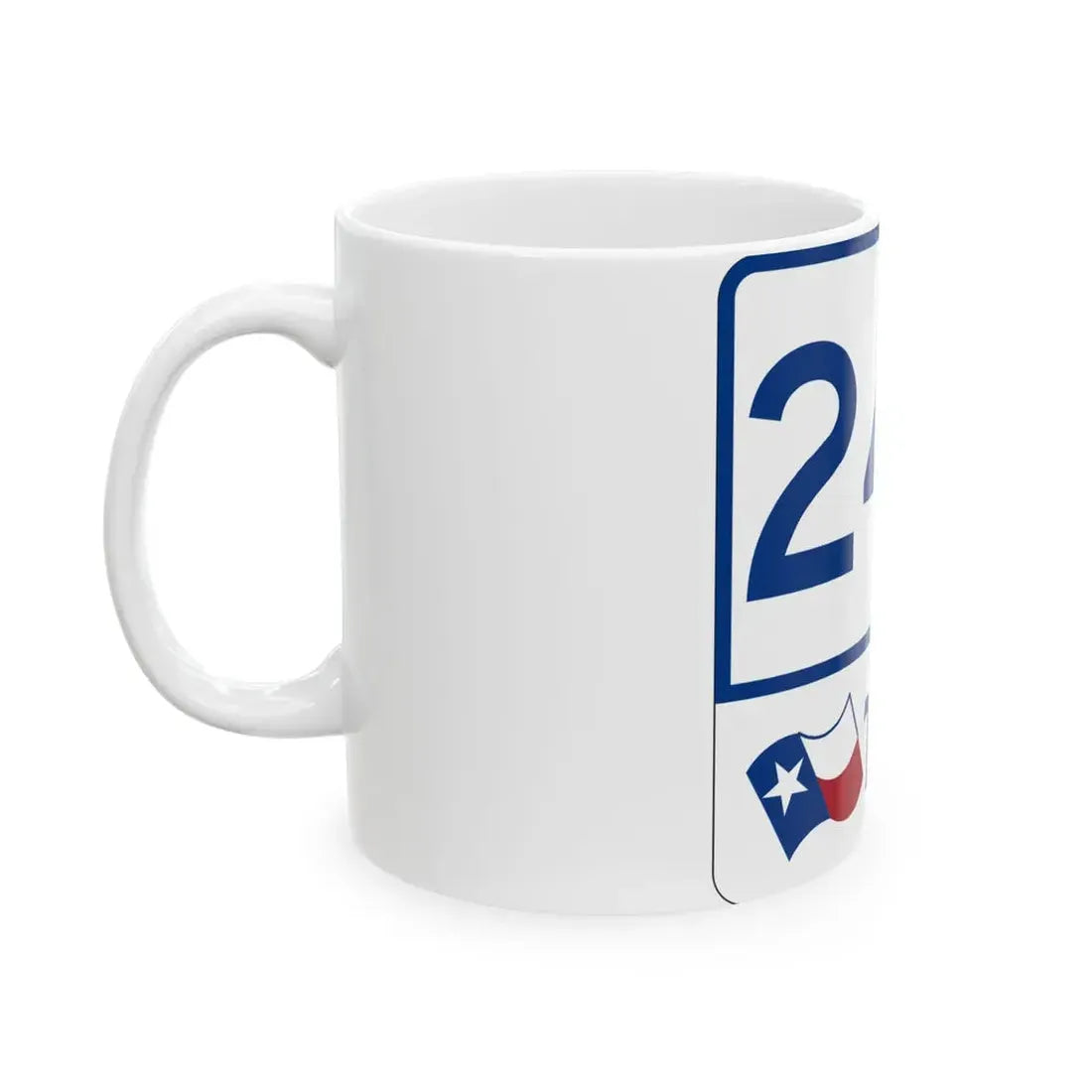 Toll Texas 249 (Texas) (Road Sign) White Coffee Mug - Go Mug Yourself