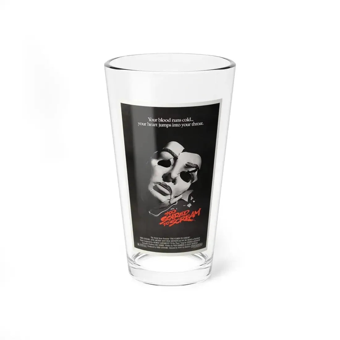 TOO SCARED TO SCREAM 1984 Movie Poster - Pint Glass 16oz 16oz - Go Mug Yourself