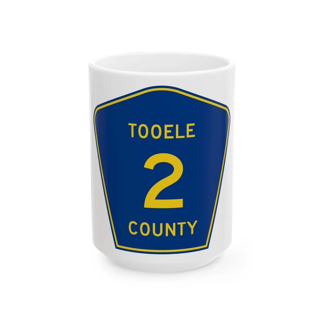 Tooele County Route 2 UT (Utah) (Road Sign) White Coffee Mug 15oz - Go Mug Yourself