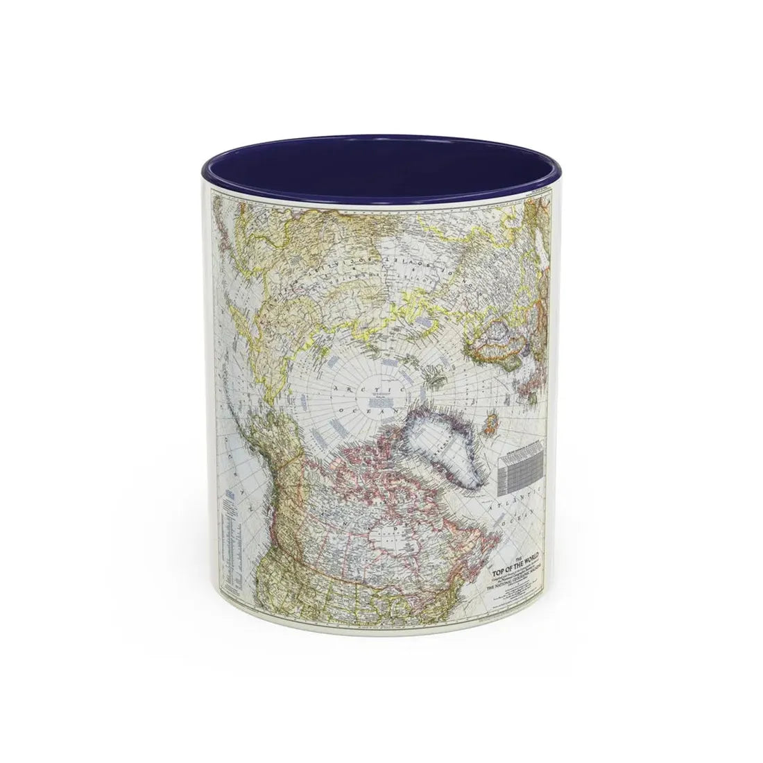 Top Of The World (1949) (Map) Accent Coffee Mug 11oz Navy - Go Mug Yourself
