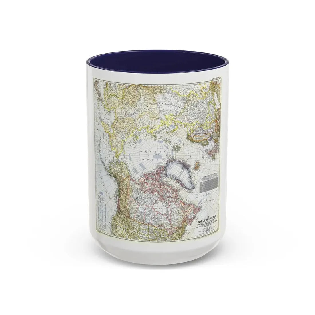 Top Of The World (1949) (Map) Accent Coffee Mug 15oz Navy - Go Mug Yourself
