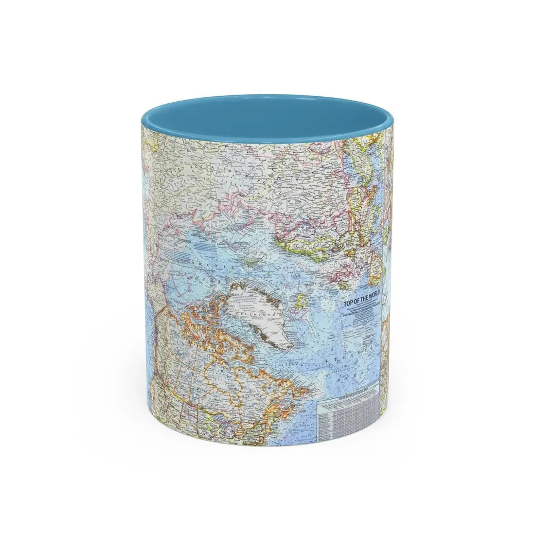 Top Of The World (1965) (Map) Accent Coffee Mug 11oz Light Blue - Go Mug Yourself