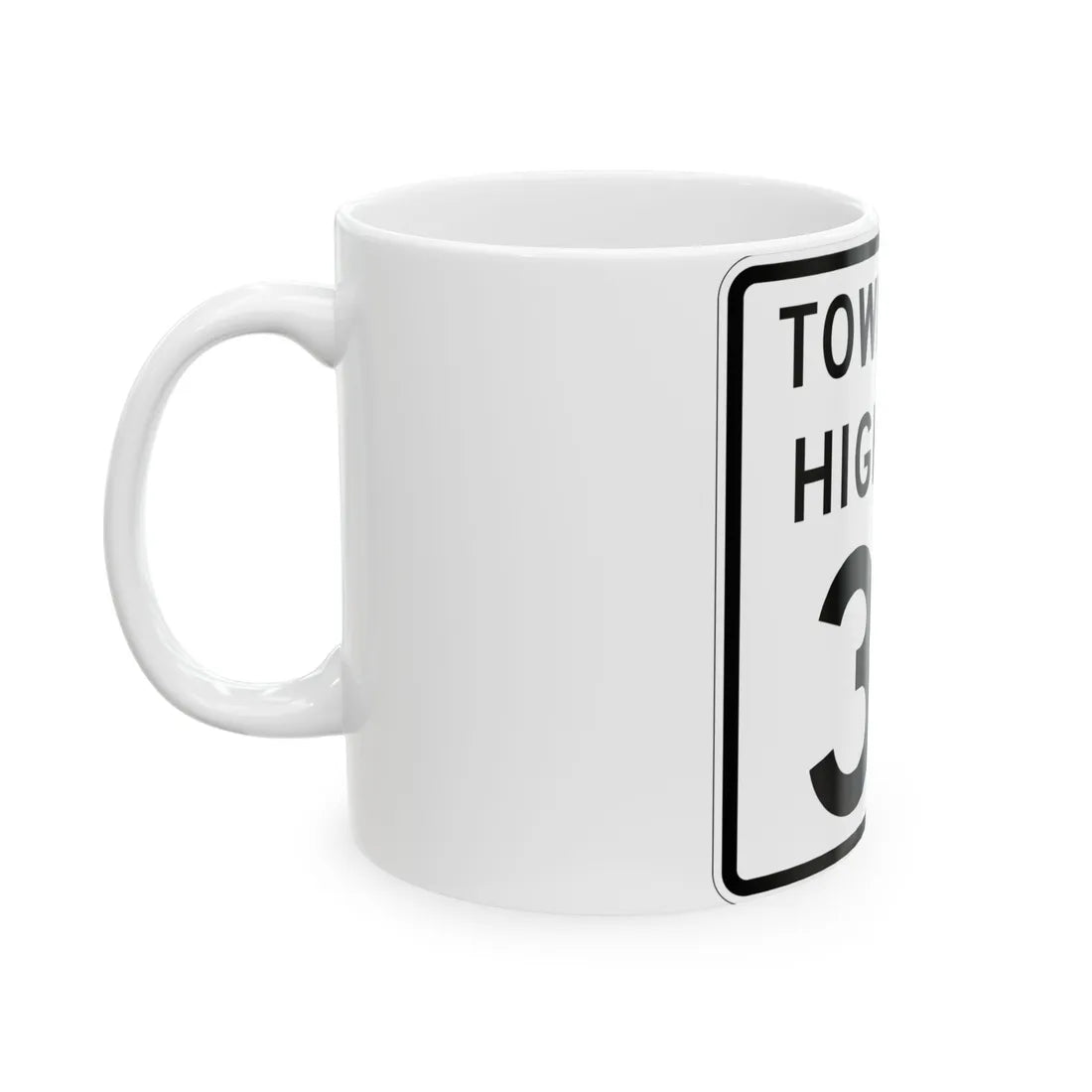 Township Highway 37 Wyandot County Ohio (Ohio) (Road Sign) White Coffee Mug - Go Mug Yourself