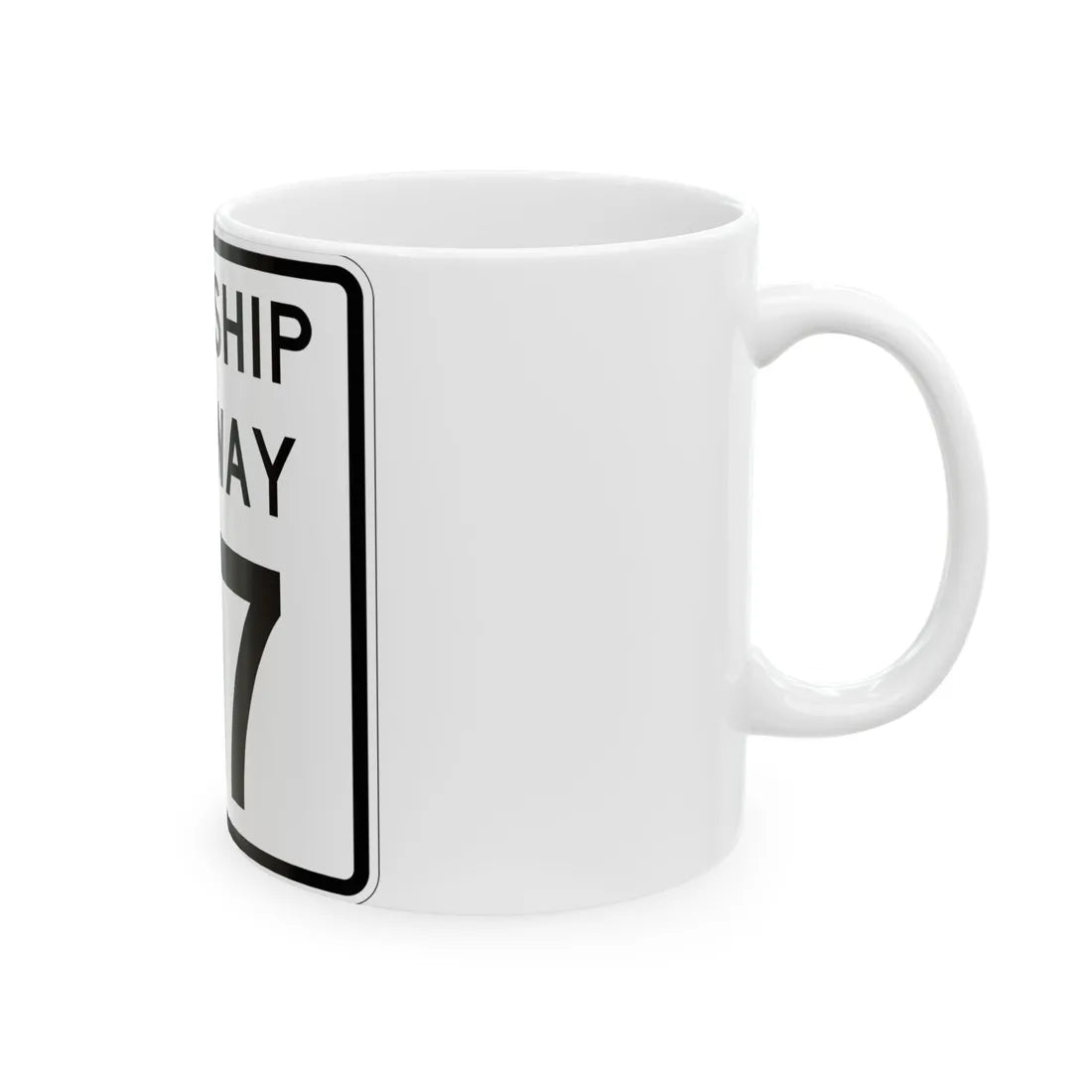 Township Highway 37 Wyandot County Ohio (Ohio) (Road Sign) White Coffee Mug - Go Mug Yourself