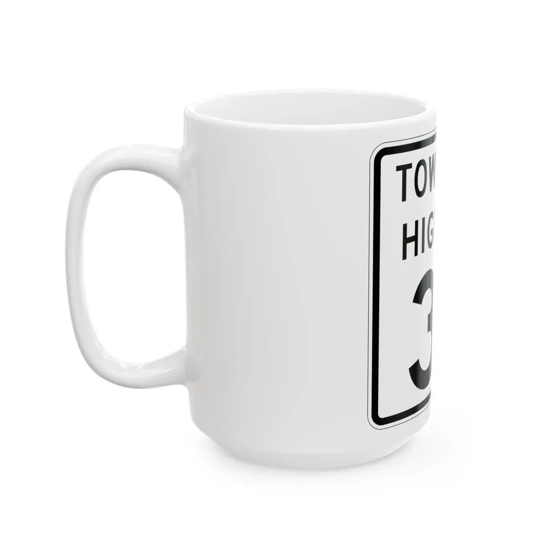 Township Highway 37 Wyandot County Ohio (Ohio) (Road Sign) White Coffee Mug - Go Mug Yourself