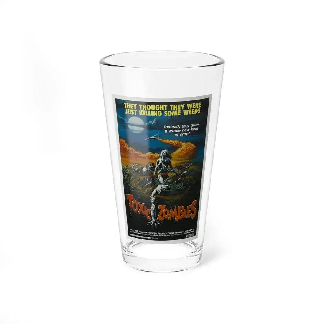 TOXIC ZOMBIES 1980 Movie Poster - Pint Glass 16oz 16oz - Go Mug Yourself
