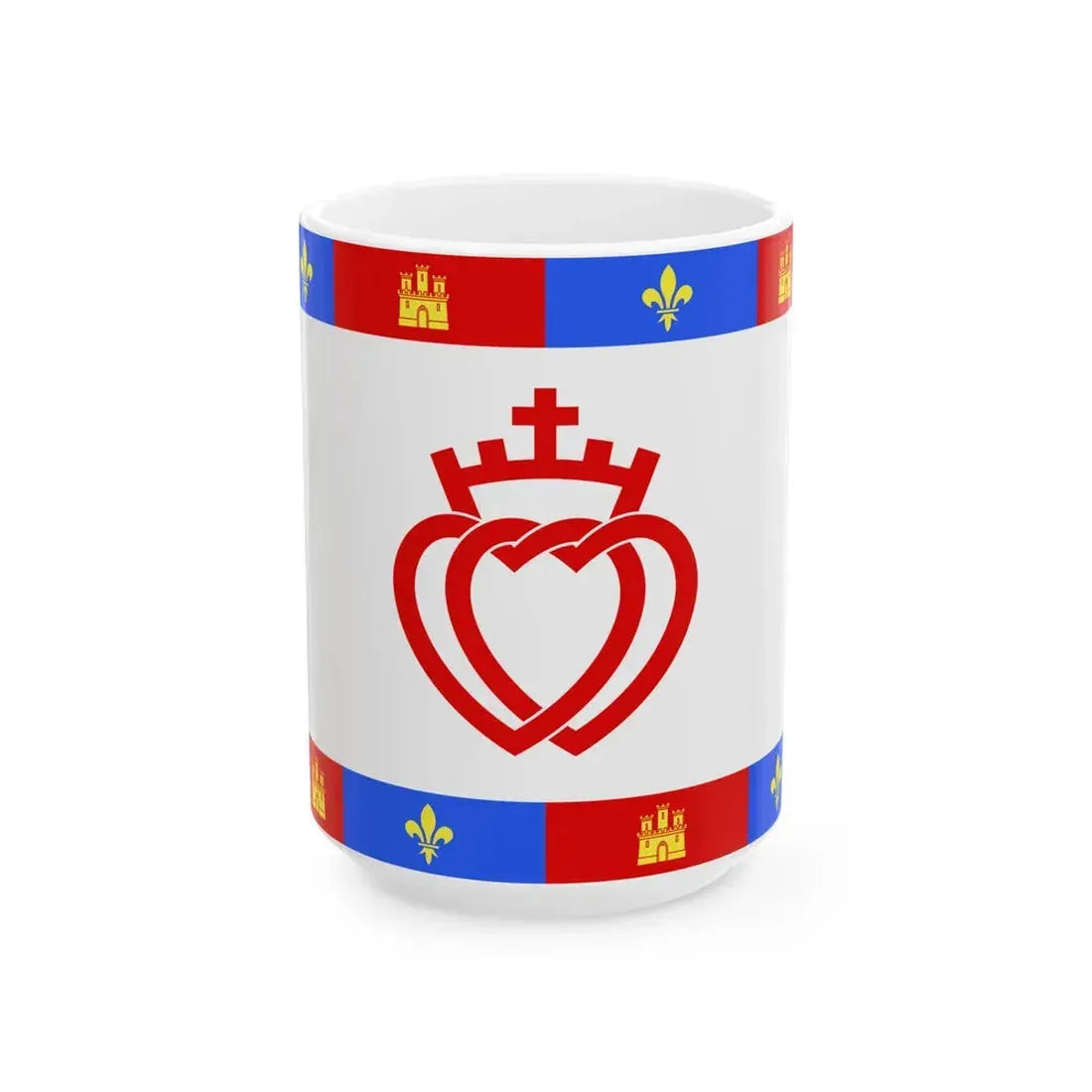 Traditional flag of Vendee (France) White Coffee Mug 15oz - Go Mug Yourself