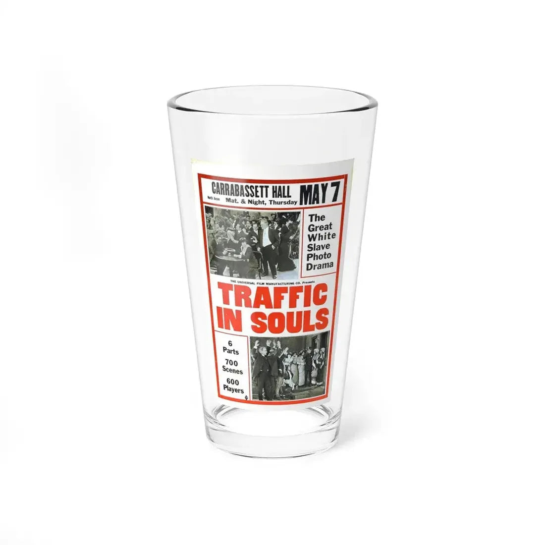 TRAFFIC IN SOULS 1913 Movie Poster - Pint Glass 16oz 16oz - Go Mug Yourself