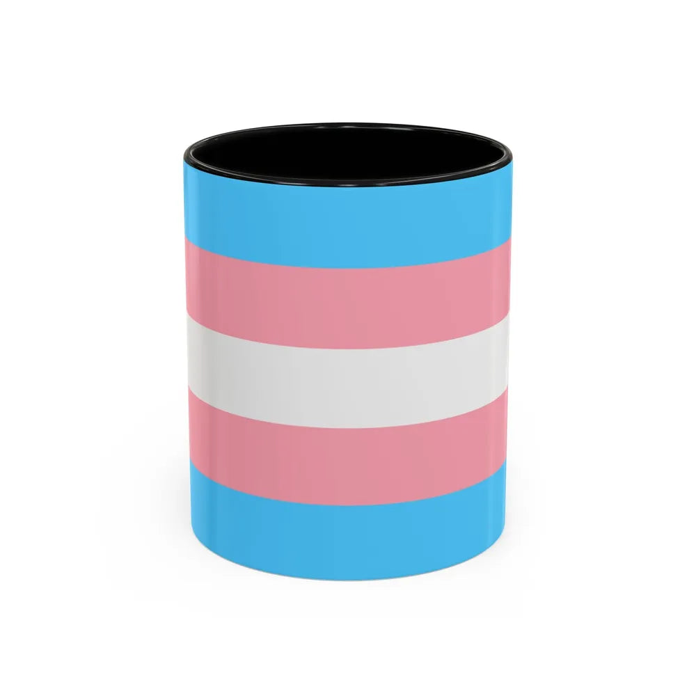 Transgender Pride Flag - Accent Coffee Mug-11oz-Black-Go Mug Yourself