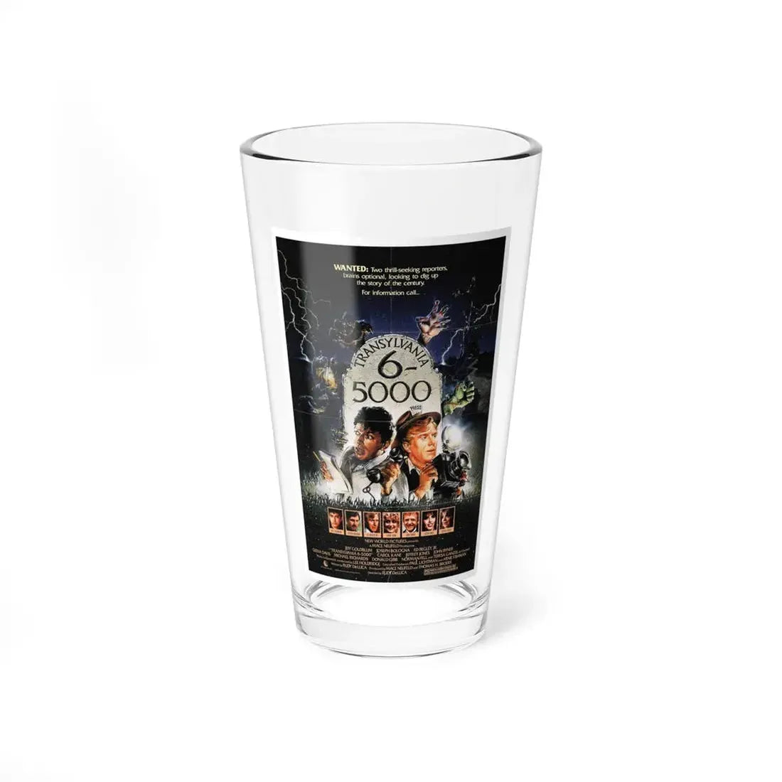 TRANSYLVANIA 6-5000 1985 Movie Poster - Pint Glass 16oz 16oz - Go Mug Yourself