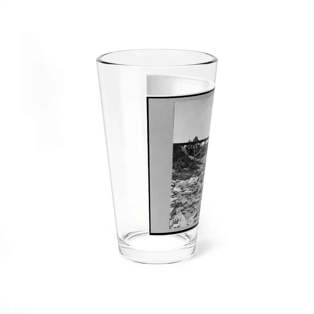 Trestle Bridge On South Side Of Railroad, Near Petersburg, Virginia, April 1865 (U.S. Civil War) Pint Glass 16oz - Go Mug Yourself