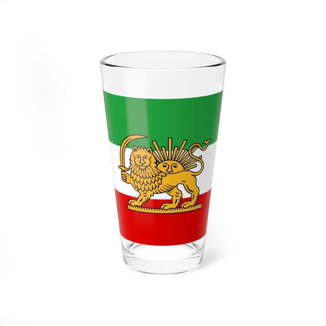 Tricolour Flag of Iran 1886 (Iran) Pint Glass 16oz 16oz - Go Mug Yourself
