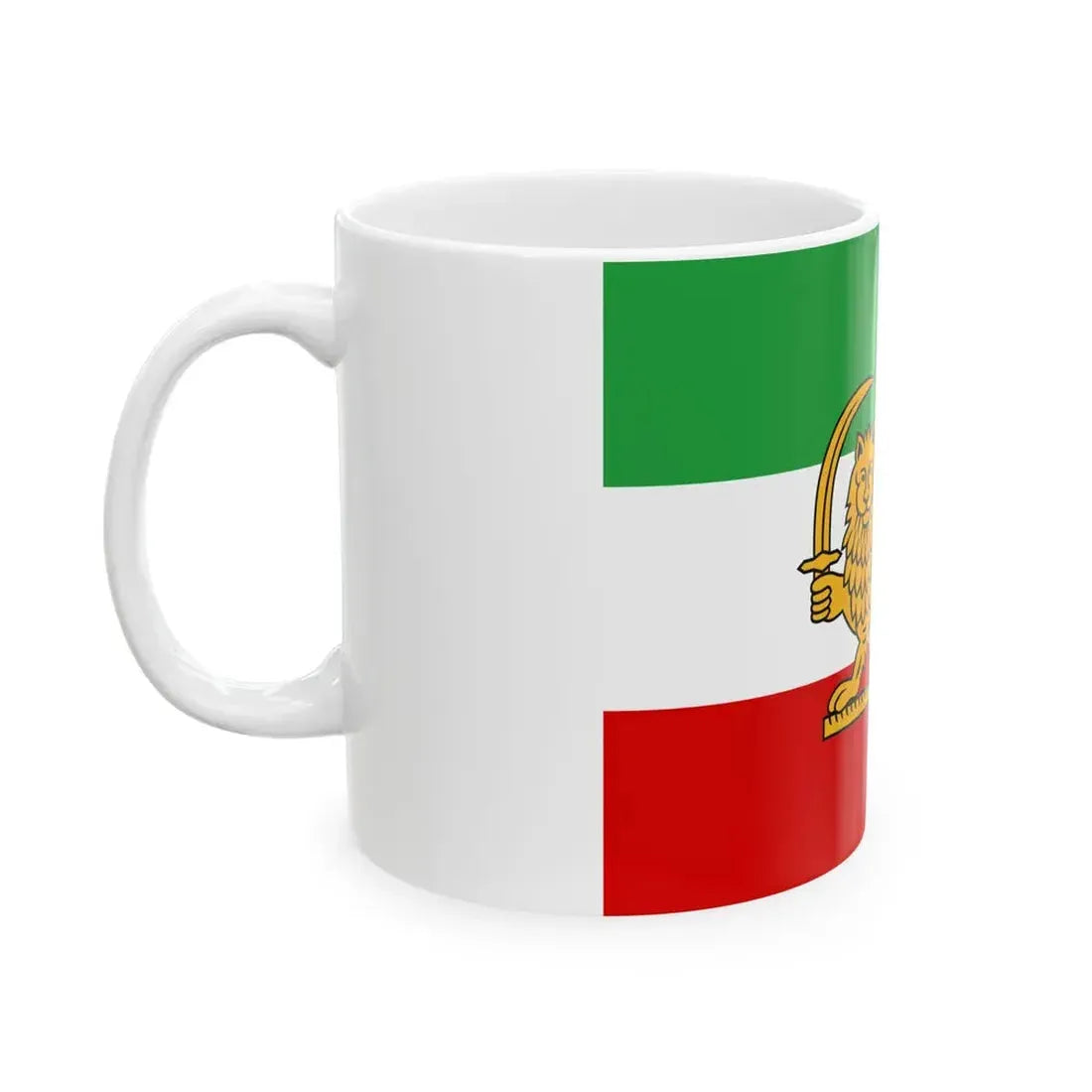 Tricolour Flag of Iran 1886 (Iran) White Coffee Mug - Go Mug Yourself