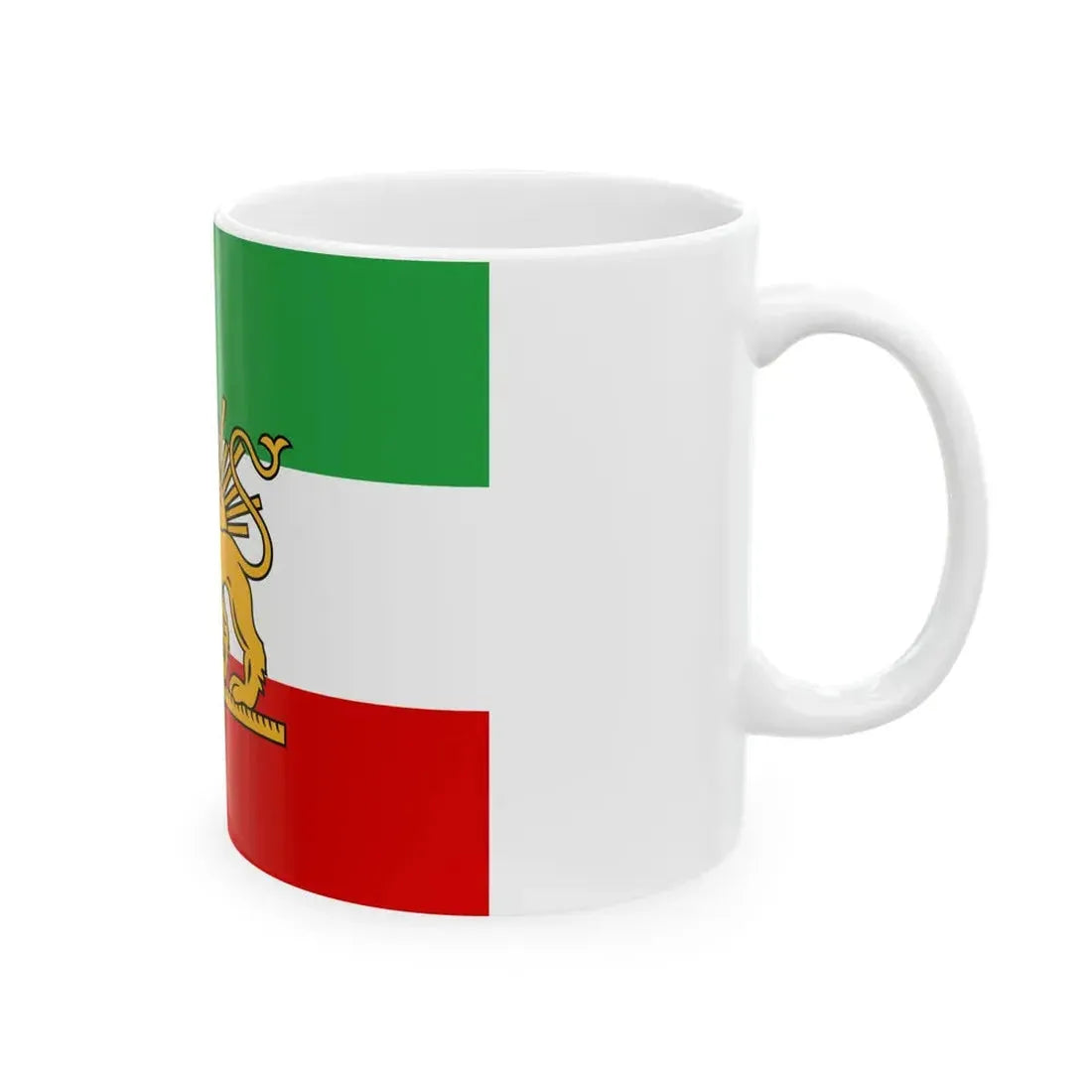 Tricolour Flag of Iran 1886 (Iran) White Coffee Mug - Go Mug Yourself
