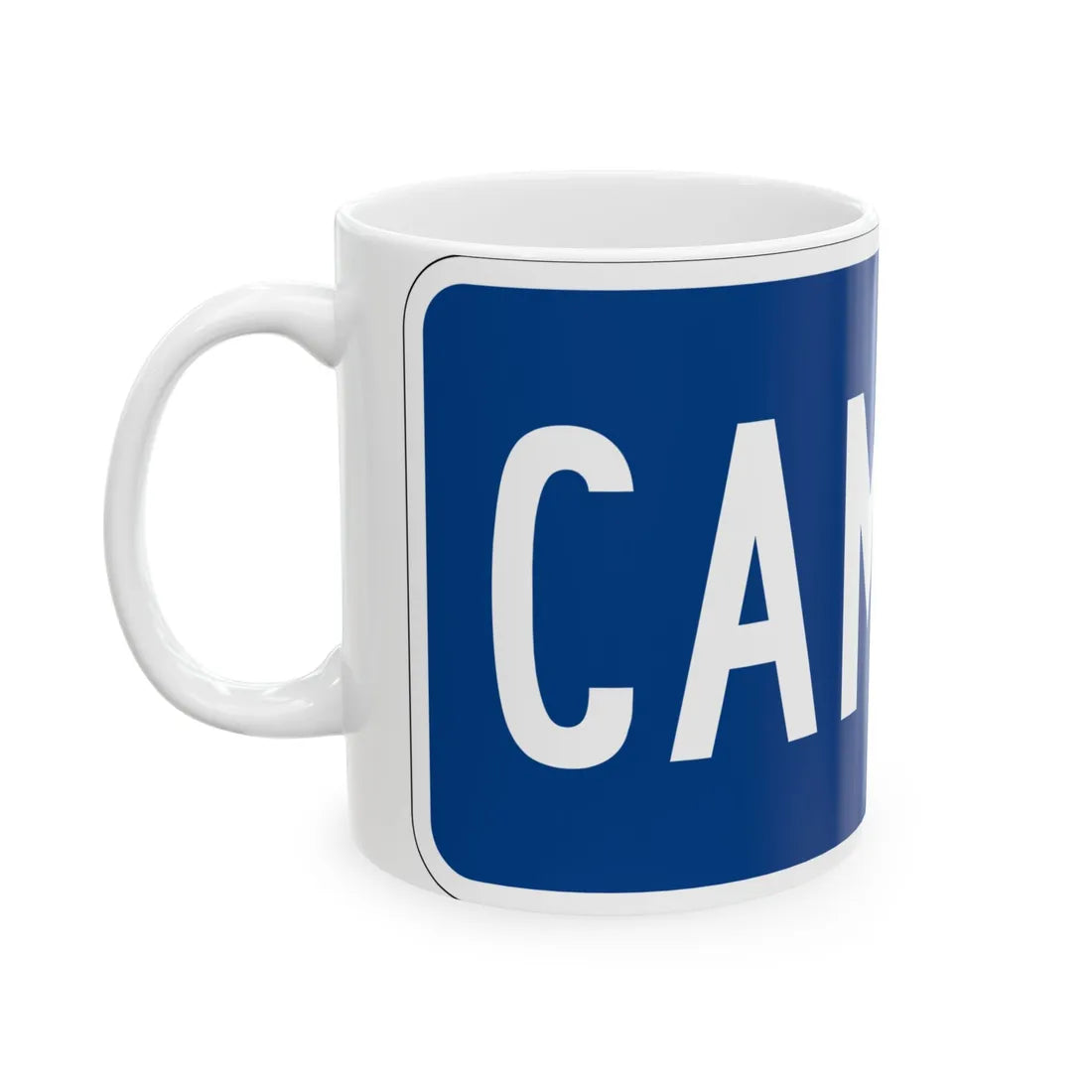 Truck plate blue es (Puerto Rico) (Road Sign) White Coffee Mug - Go Mug Yourself