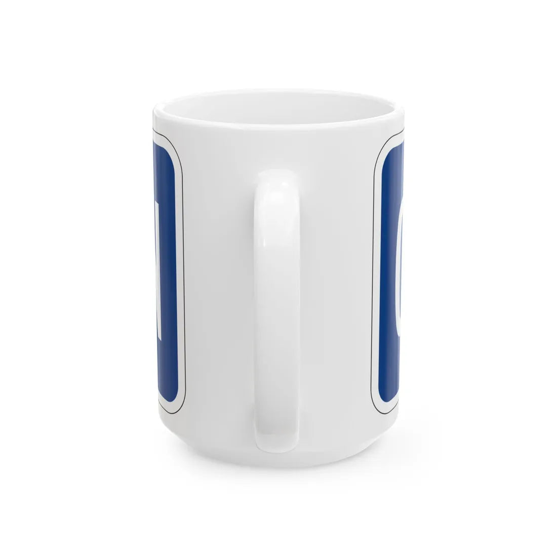 Truck plate blue es (Puerto Rico) (Road Sign) White Coffee Mug - Go Mug Yourself