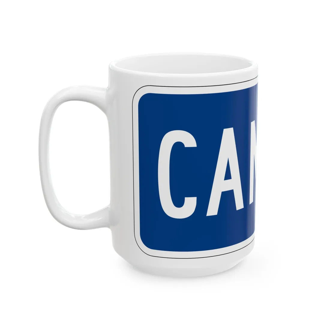 Truck plate blue es (Puerto Rico) (Road Sign) White Coffee Mug - Go Mug Yourself