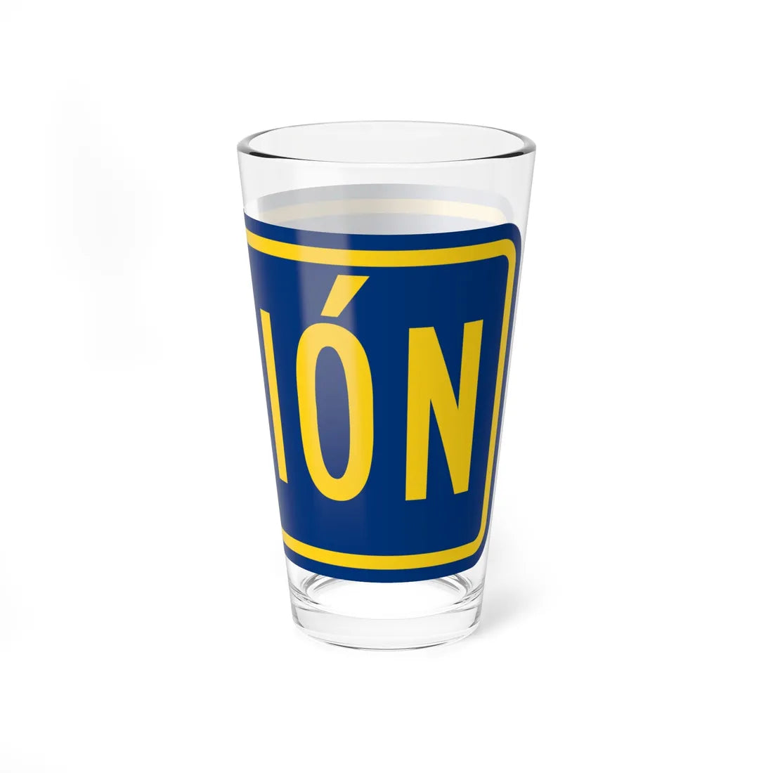 Truck plate county es (Puerto Rico) (Road Sign) Pint Glass 16oz - Go Mug Yourself