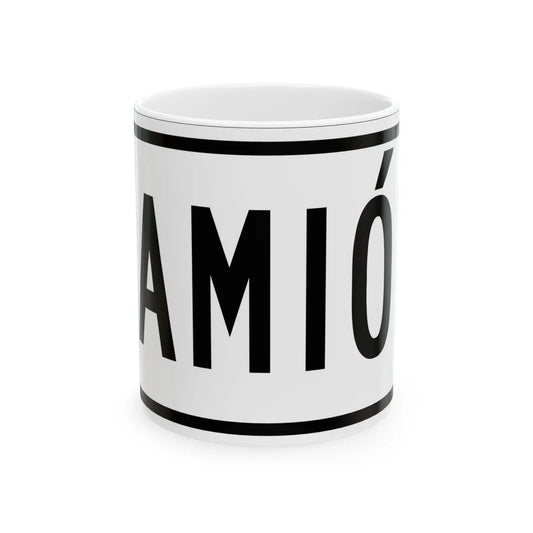 Truck plate es (Puerto Rico) (Road Sign) White Coffee Mug 11oz - Go Mug Yourself