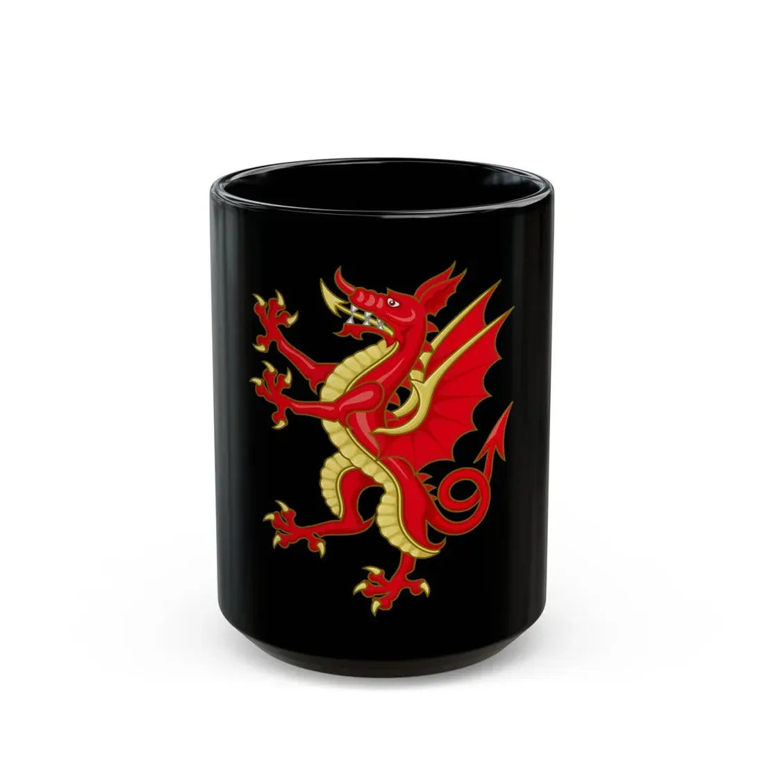 Tudor Dragon Badge - Black Coffee Mug 15oz - Go Mug Yourself