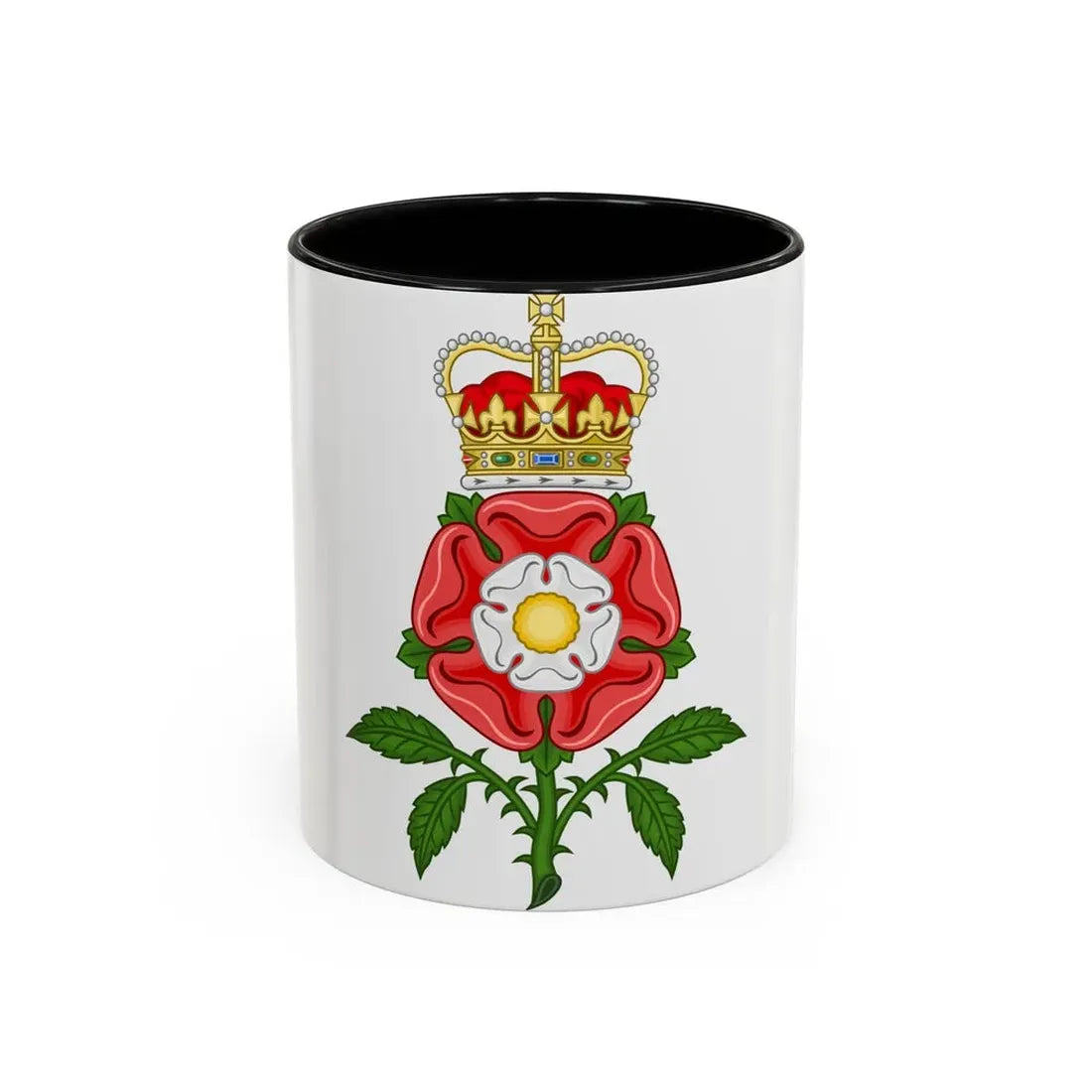 Tudor Rose Royal Badge of England - Accent Coffee Mug 11oz Black - Go Mug Yourself