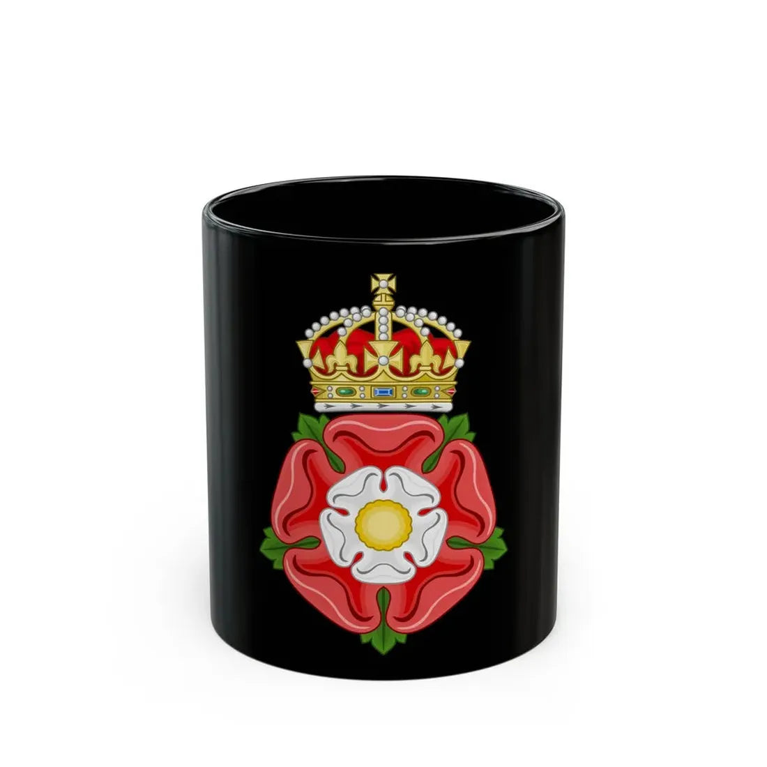 Tudor Rose, royally crowned - Black Coffee Mug 11oz - Go Mug Yourself