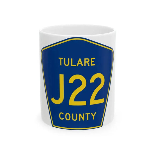 Tulare County J22 (California) (Road Sign) White Coffee Mug 11oz - Go Mug Yourself