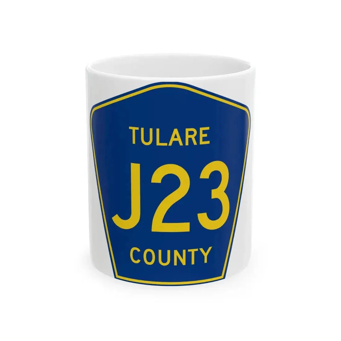 Tulare County J23 (California) (Road Sign) White Coffee Mug 11oz - Go Mug Yourself