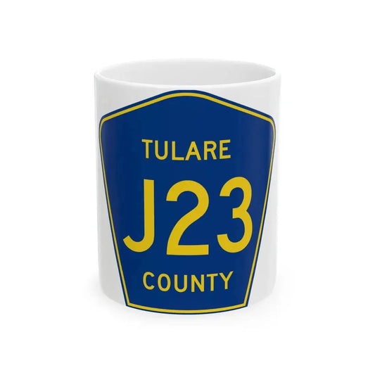 Tulare County J23 (California) (Road Sign) White Coffee Mug 11oz - Go Mug Yourself