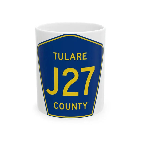 Tulare County J27 (California) (Road Sign) White Coffee Mug 11oz - Go Mug Yourself