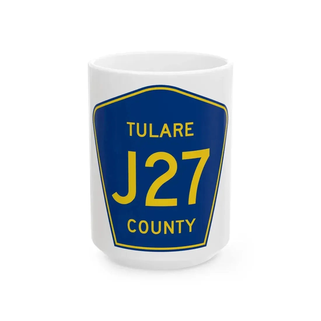 Tulare County J27 (California) (Road Sign) White Coffee Mug 15oz - Go Mug Yourself