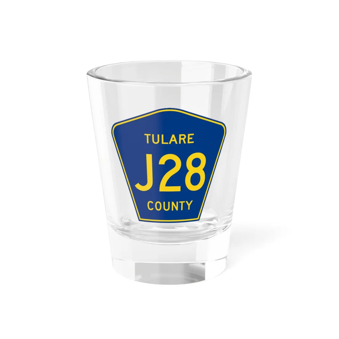 Tulare County J28 (California) (Road Sign) Shot Glass 1.5oz 1.5oz - Go Mug Yourself