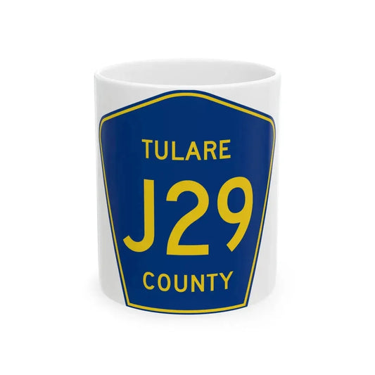 Tulare County J29 (California) (Road Sign) White Coffee Mug 11oz - Go Mug Yourself