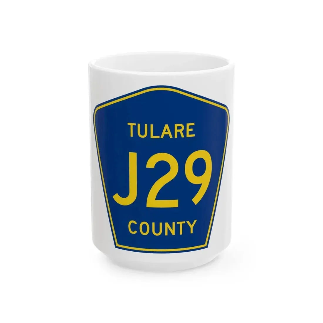 Tulare County J29 (California) (Road Sign) White Coffee Mug 15oz - Go Mug Yourself