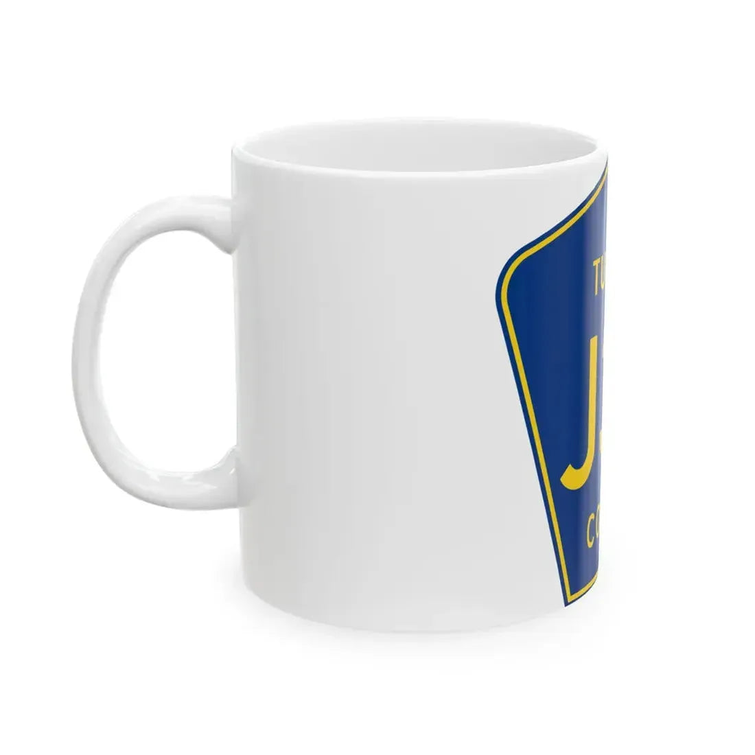 Tulare County J30 (California) (Road Sign) White Coffee Mug - Go Mug Yourself