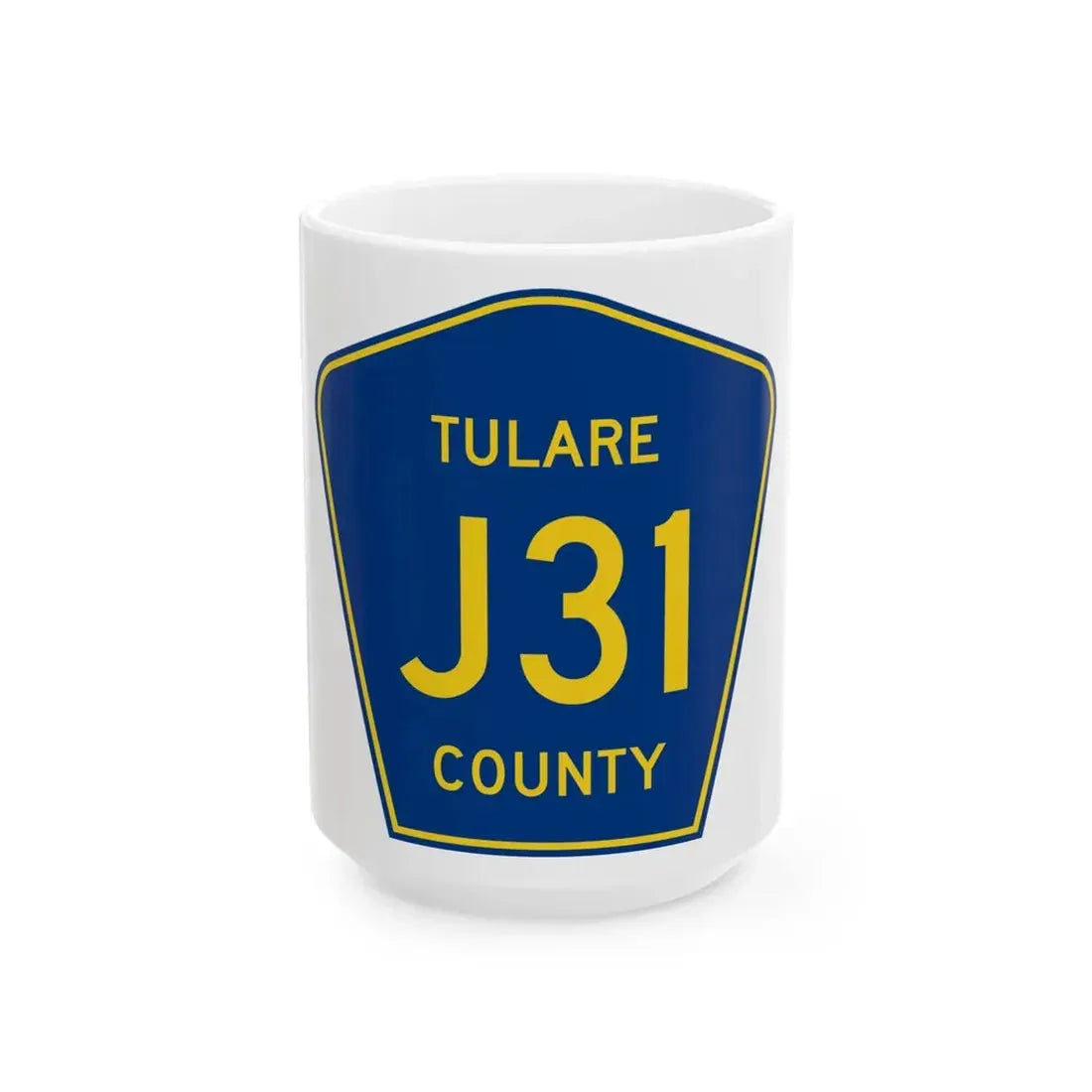 Tulare County J31 (California) (Road Sign) White Coffee Mug 15oz - Go Mug Yourself