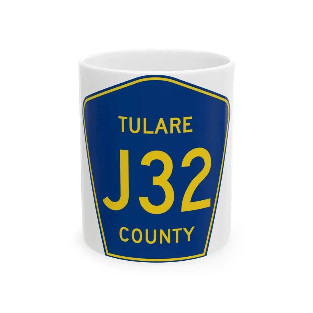 Tulare County J32 (California) (Road Sign) White Coffee Mug 11oz - Go Mug Yourself