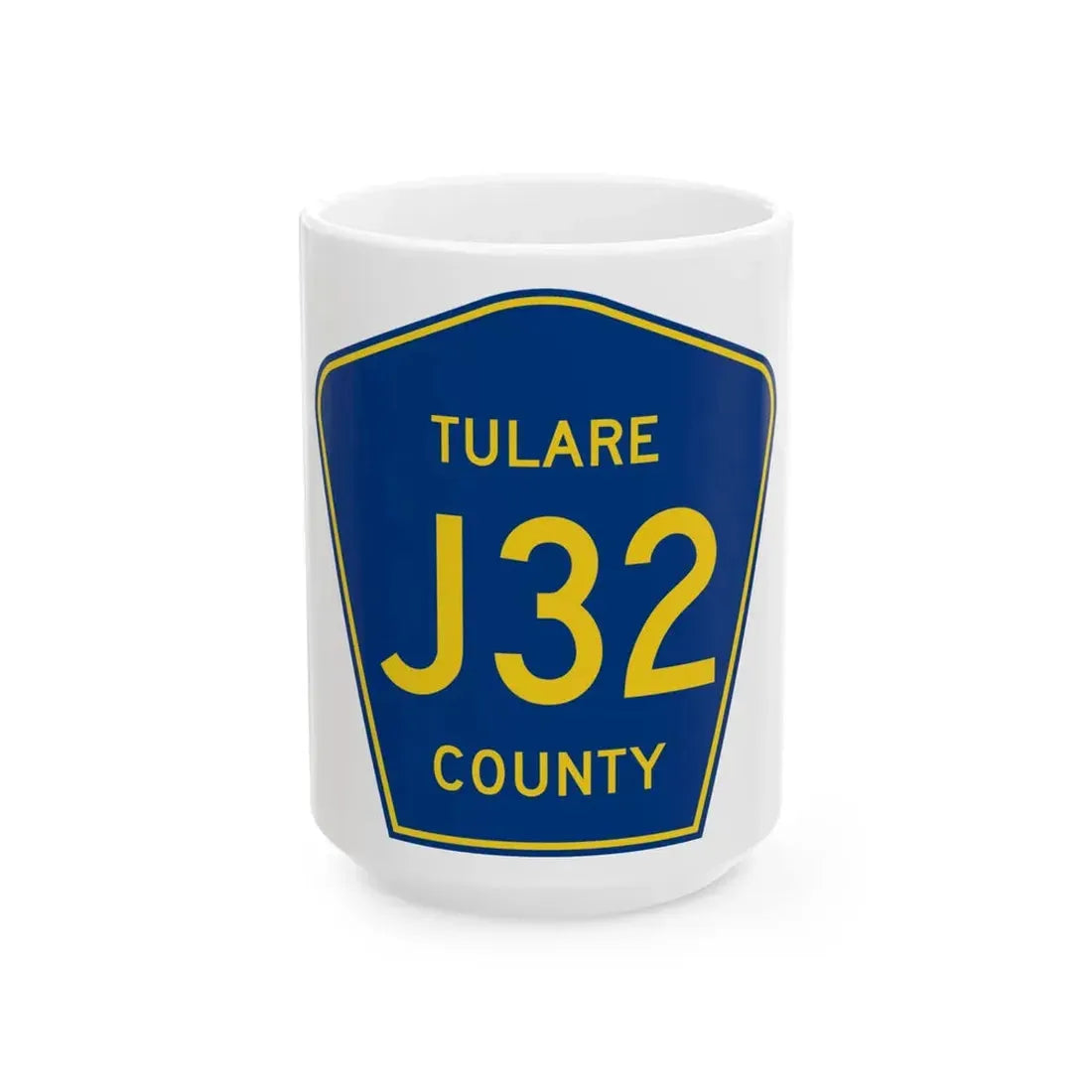 Tulare County J32 (California) (Road Sign) White Coffee Mug 15oz - Go Mug Yourself