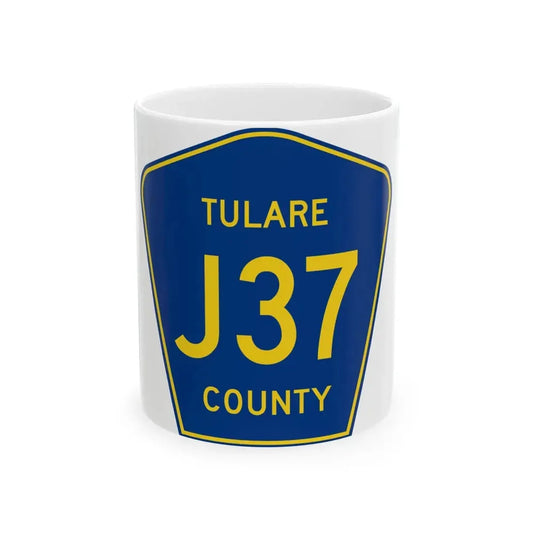 Tulare County J37 (California) (Road Sign) White Coffee Mug 11oz - Go Mug Yourself