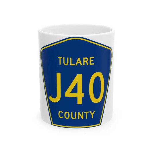 Tulare County J40 (California) (Road Sign) White Coffee Mug 11oz - Go Mug Yourself